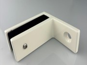 Glass Clamp - Wall Mount with Leg - Matt White